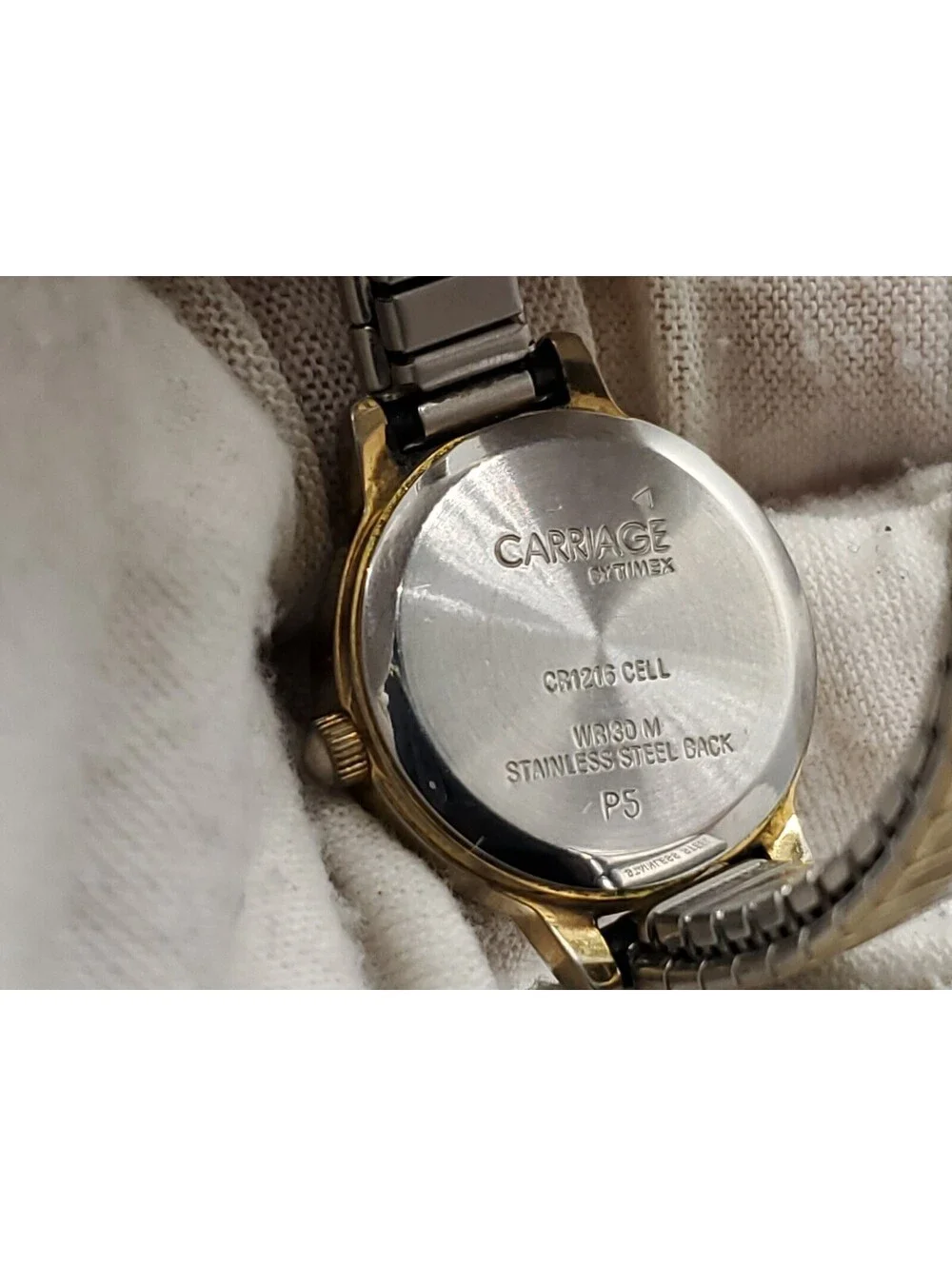 Carriage By Timex Quartz Watch Womens New Battery Two-Tone Expandable Band 20mm